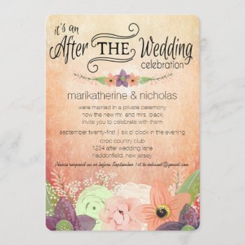 Watercolor Flower After Wedding Idpp1 Invitations by PetitePaperie at Zazzle