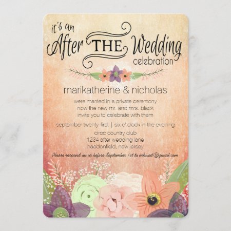 Watercolor Flower After Wedding Idpp1 Invitations