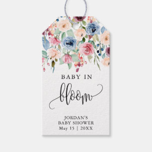 Watercolor Flower Baby In Bloom Shower Favor Tag