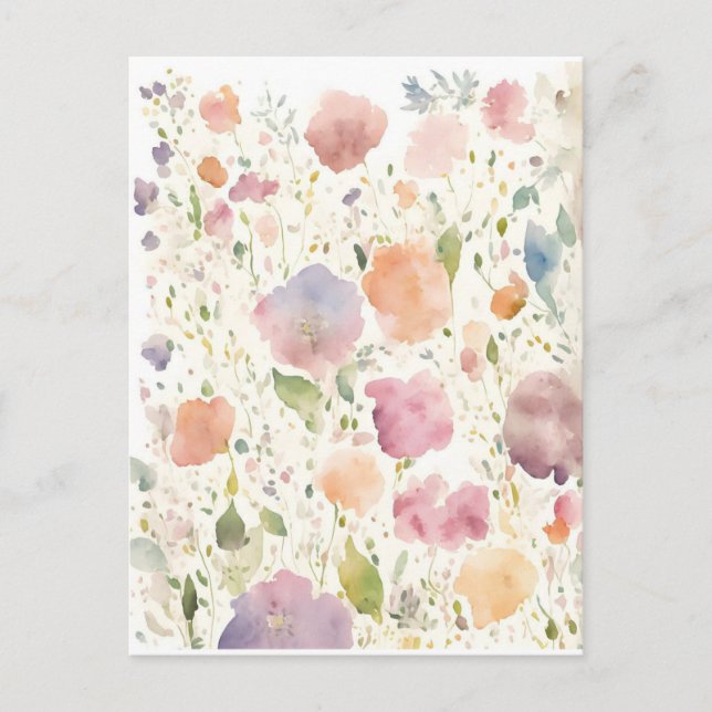 Watercolor Flower background Postcard (Front)