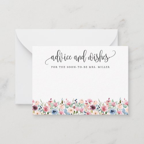 Watercolor Flower Blooms Advice and Wishes Card