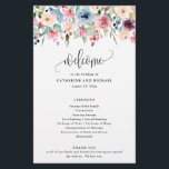 Watercolor Flower Blooms Border, Paper Program<br><div class="desc">This beautiful floral design features watercolor flowers in green,  blue,  peach,  pink and burgundy.  Add your information using the template form. The Customize Further feature can be used to access the advanced editing menu where you can change the font,  colors and layout of the text.</div>