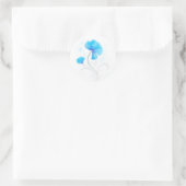 Watercolor flower blue wedding seal / sticker (Bag)