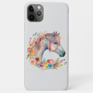 Watercolor Flower Boho Horse Pastel iPhone 11 Pro Max Case