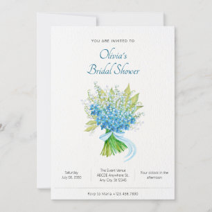 Watercolor flower bouquet bridal shower invitation