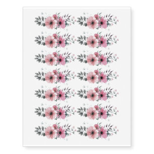 Watercolor Flower Bouquet Garden Nature Design Temporary Tattoos