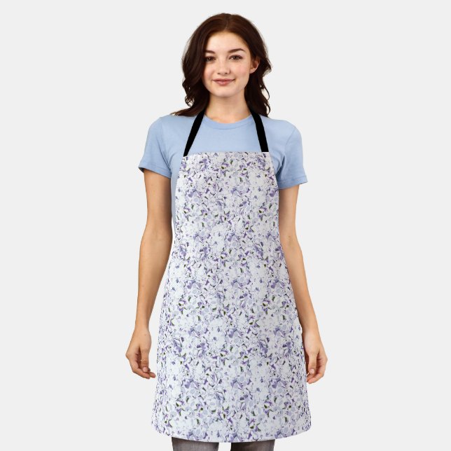 Watercolor flower bouquet of hydrangeas. apron (Worn)