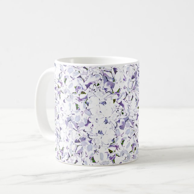 Watercolor flower bouquet of hydrangeas. coffee mug (Front Left)
