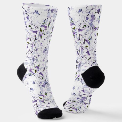 Watercolor flower bouquet of hydrangeas socks
