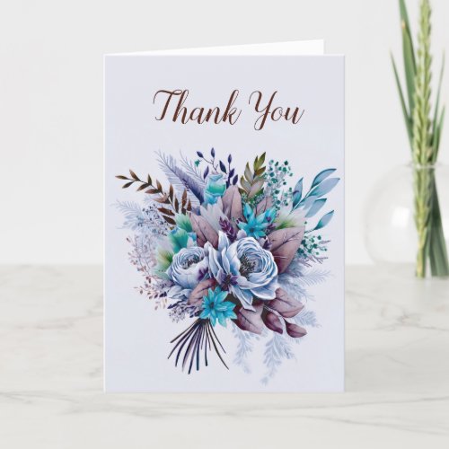 Watercolor Flower Bouquet  Thank You Card