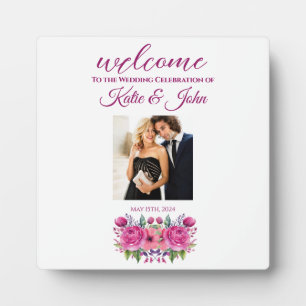 Watercolor Flower Bouquet-Wedding-Table Sign- Plaque