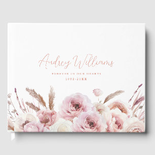 Watercolor, Flower Bouquet, White Guest Book