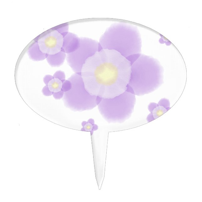 Watercolor Flower Cake Topper (Front)