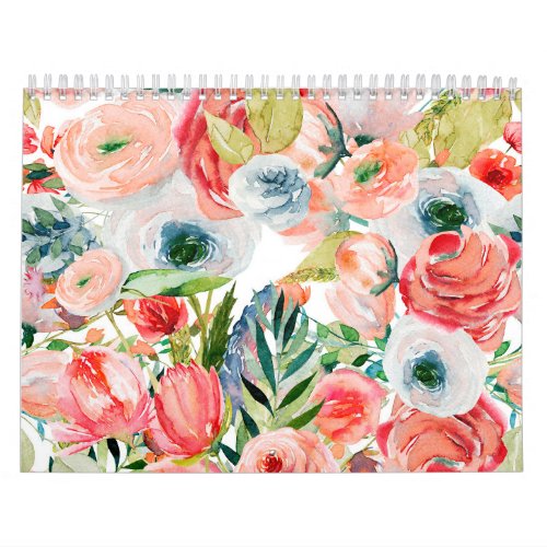 Watercolor Flower Calendar