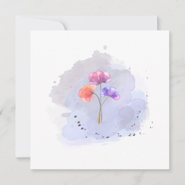 watercolor flower card (Front)
