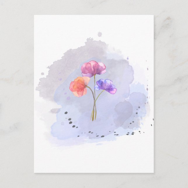 watercolor flower card (Front)
