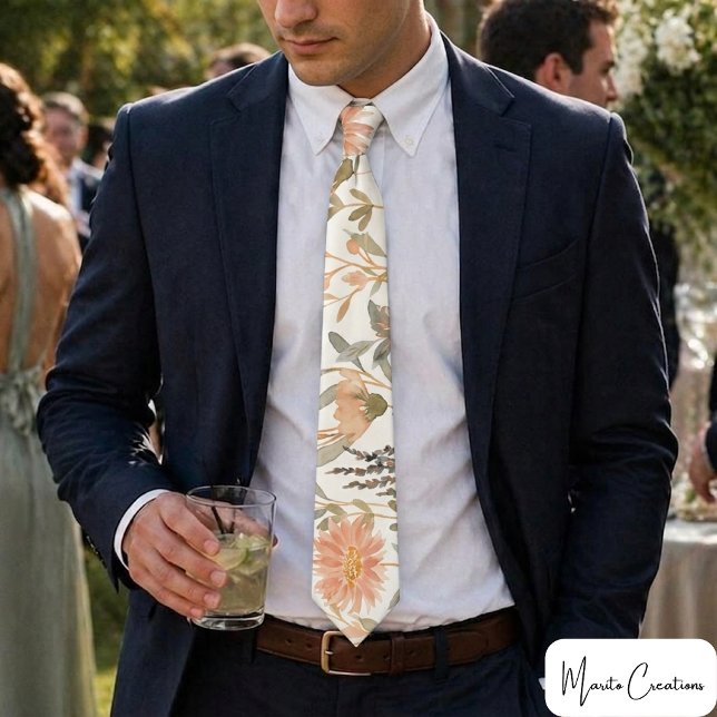 watercolor flower collage tie (Creator Uploaded)
