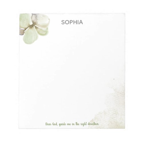 Watercolor Flower Dear God Guide Me Notepad