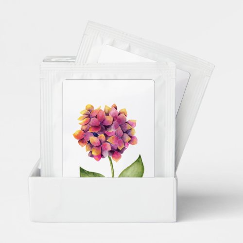 Watercolor Flower Design Custom Tea Bag Drink Mix