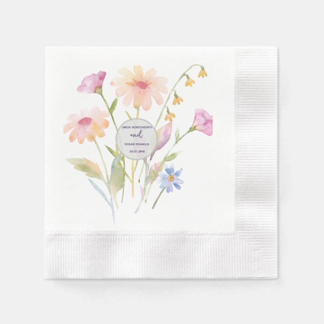 watercolor flower editable napkins (Front)