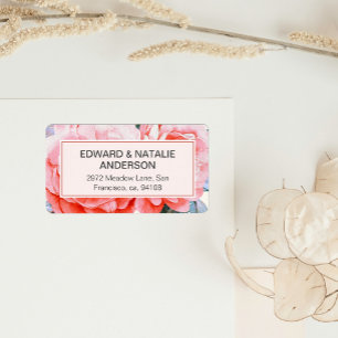 Watercolor Flower Elegant Return Address Label