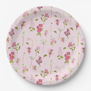 Watercolor Flower Fairy Paper Plates