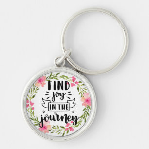 Watercolor Flower - Find Joy In The Journey Keychain