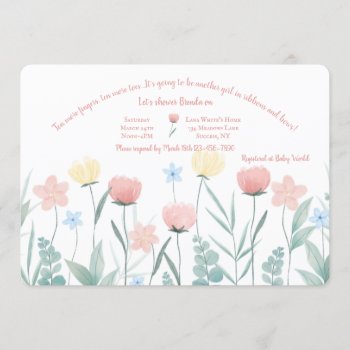 Watercolor Flower Garden Baby Shower Invitation by CottonLamb at Zazzle