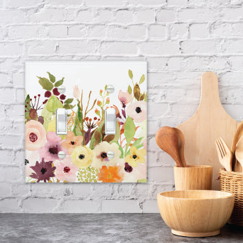 Watercolor Flower Garden Light Switch Cover by mangomoonstudio at Zazzle