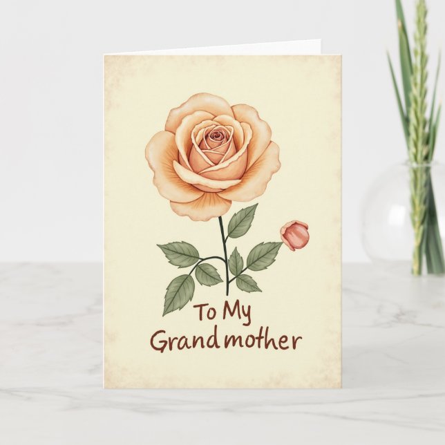 Watercolor Flower Grannys Card (Front)