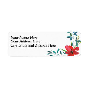 Watercolor Flower Label