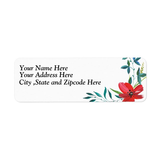 Watercolor Flower Label (Front)