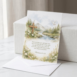 Watercolor Flower Minimalist Baptism Note Card