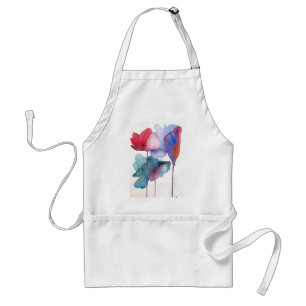 Watercolor flower modern floral art design adult apron