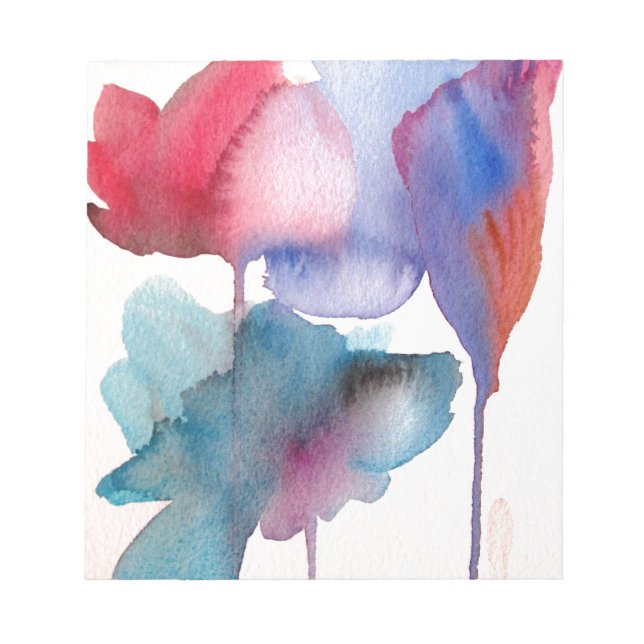Watercolor flower modern floral art design notepad (Front)