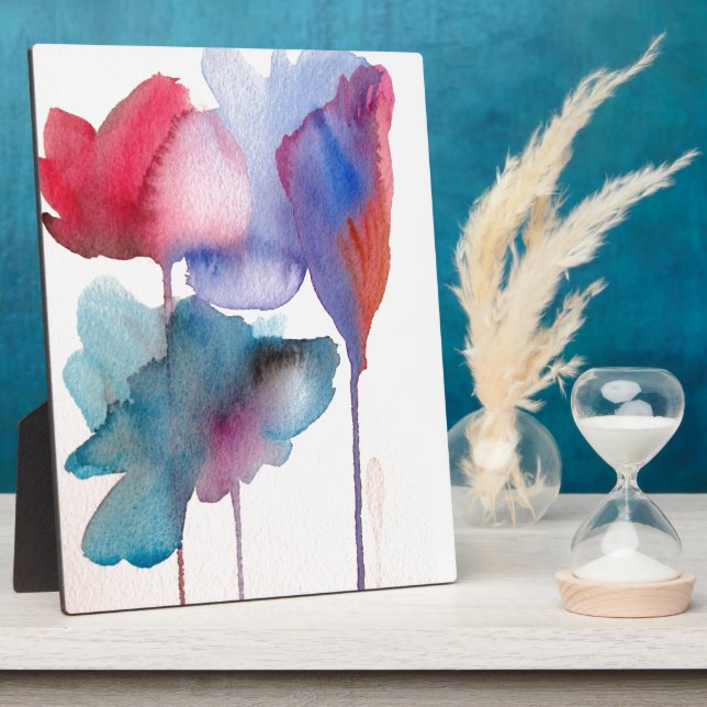 Watercolor flower modern floral art design plaque (Side)