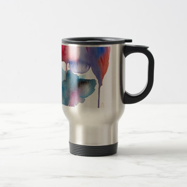 Watercolor flower modern floral art design travel mug (Right)