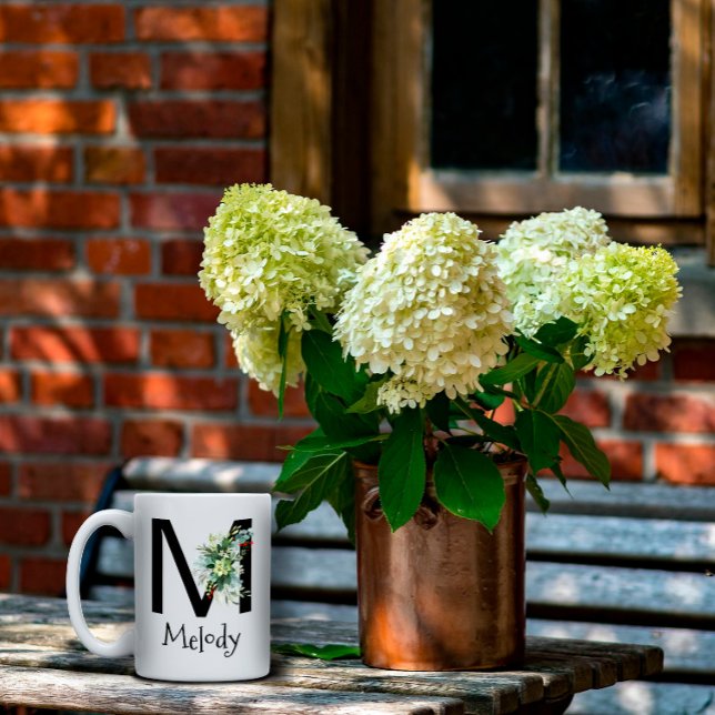 Watercolor flower monogram retirement coffee mug (Creator Uploaded)