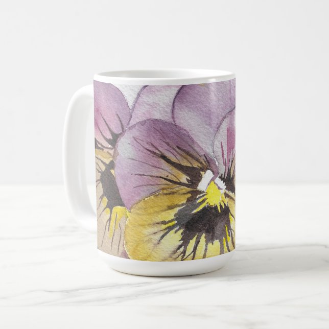 Watercolor flower mug (Front Left)