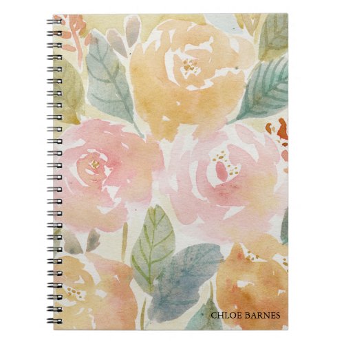 Watercolor Flower Notebook