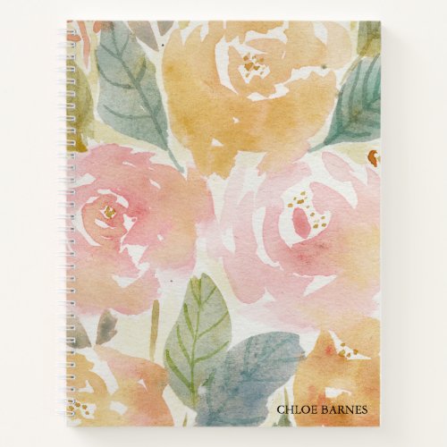 Watercolor Flower Notebook