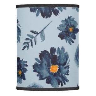 Watercolor Flower Pattern - Classic Blue - Indigo Lamp Shade