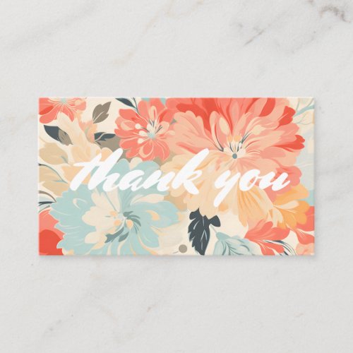 Watercolor flower petals thank you enclosure card