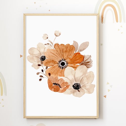 Watercolor Flower Poster Nature Kids Room Print