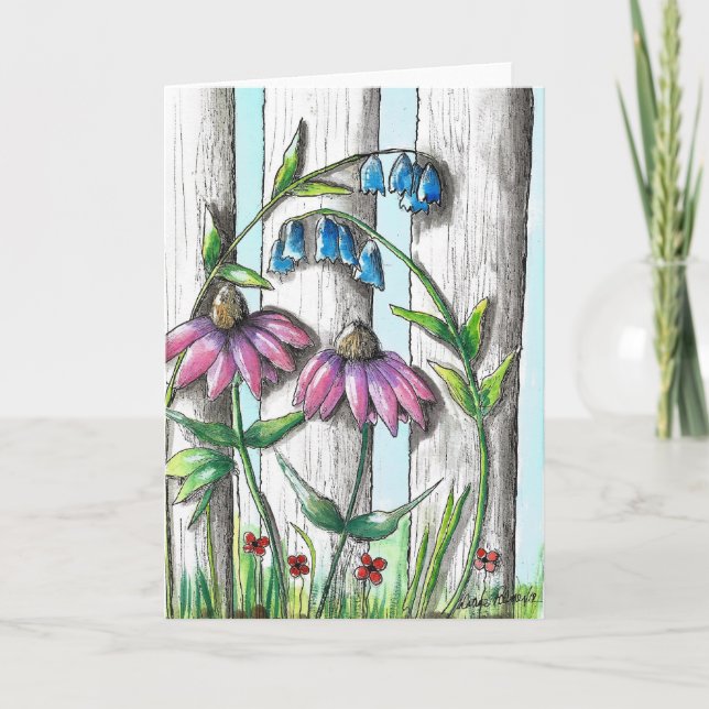 Watercolor Flower Print Greeting Card (Front)