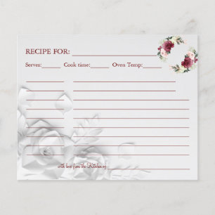 Watercolor Flower Recipe card Flyer