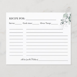 Watercolor Flower Recipe card Flyer