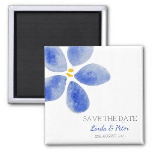 Watercolor flower Save the date wedding magnet