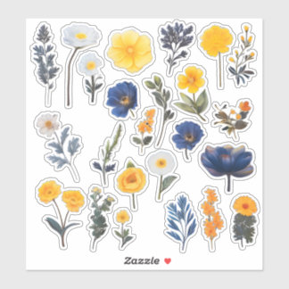 Watercolor Flower Scrapbook Stationery Sticker