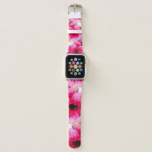 Watercolor flower seamless pattern background,beau apple watch band